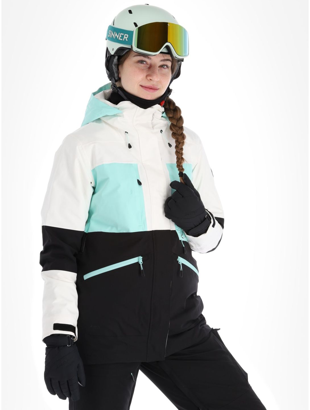 Icepeak, Curran Skijacke Damen Powder schwarz, weiß 