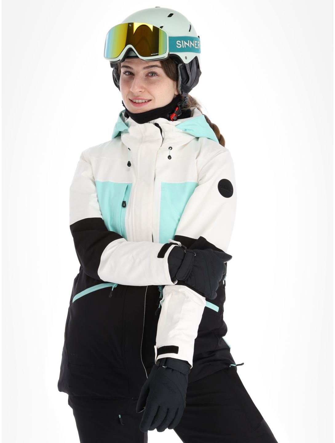 Icepeak, Curran Skijacke Damen Powder schwarz, weiß 