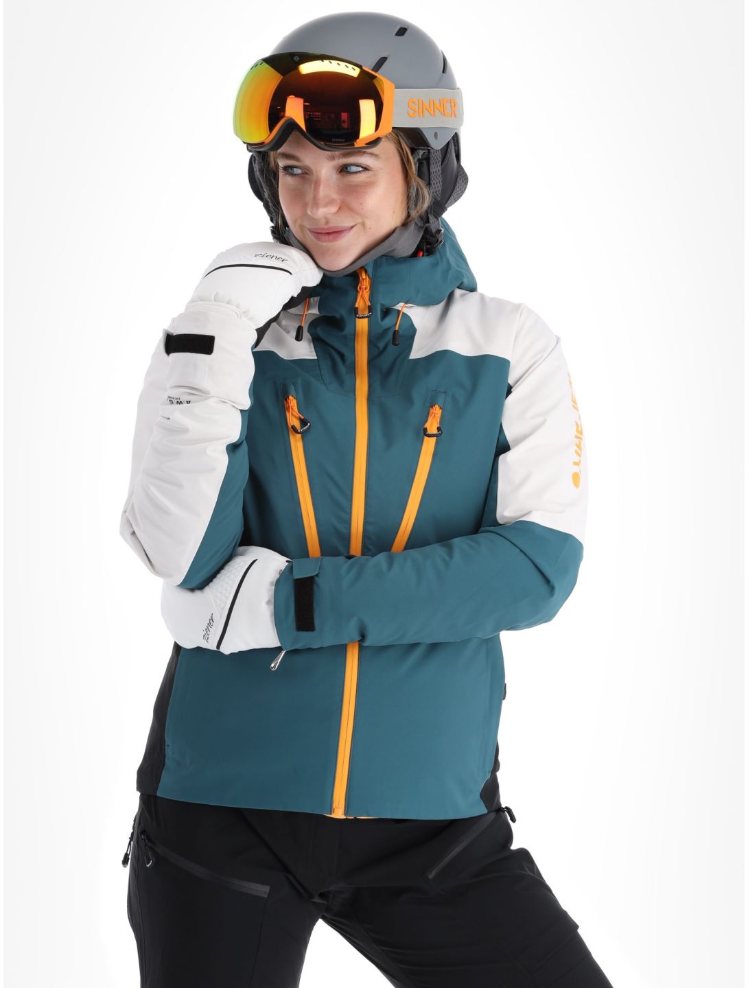 Icepeak, Deblois Hardshell Skijacke Damen Emerald grün, weiß 