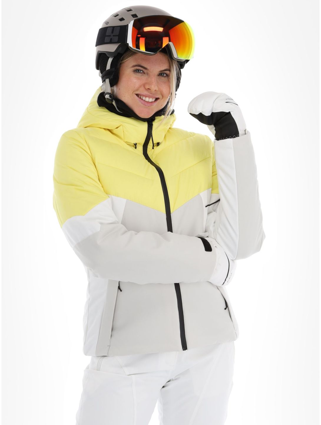 Icepeak, Eleele Skijacke Damen Light Yellow gelb, grau, weiß 