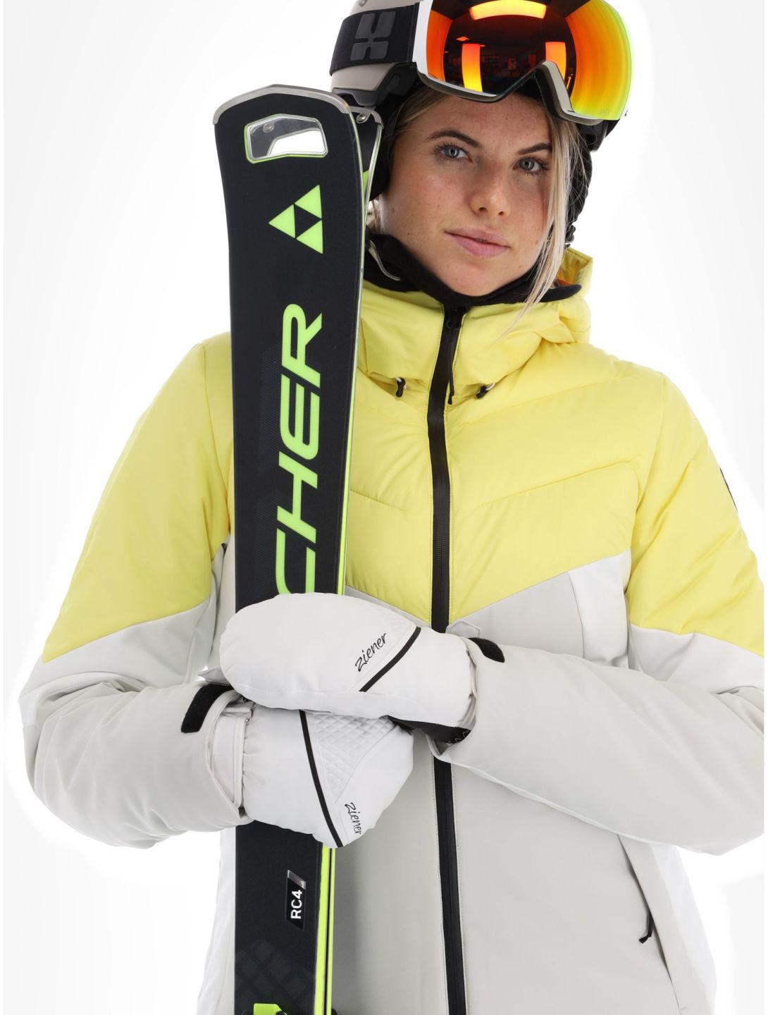 Icepeak, Eleele Skijacke Damen Light Yellow gelb, grau, weiß 