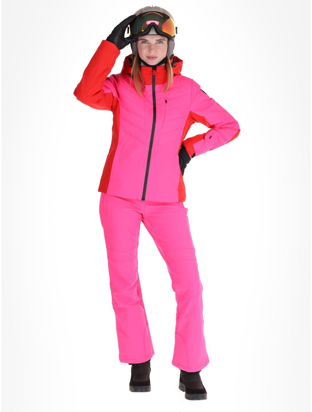 Icepeak, Eleele Skijacke Damen Raspberry rot 