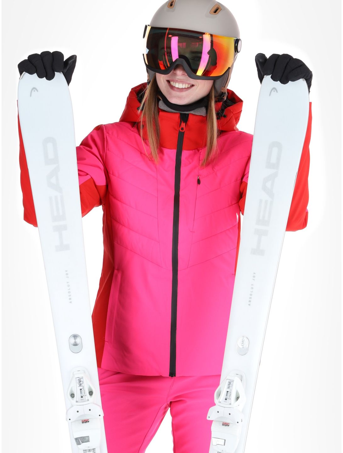 Icepeak, Eleele Skijacke Damen Raspberry rot 