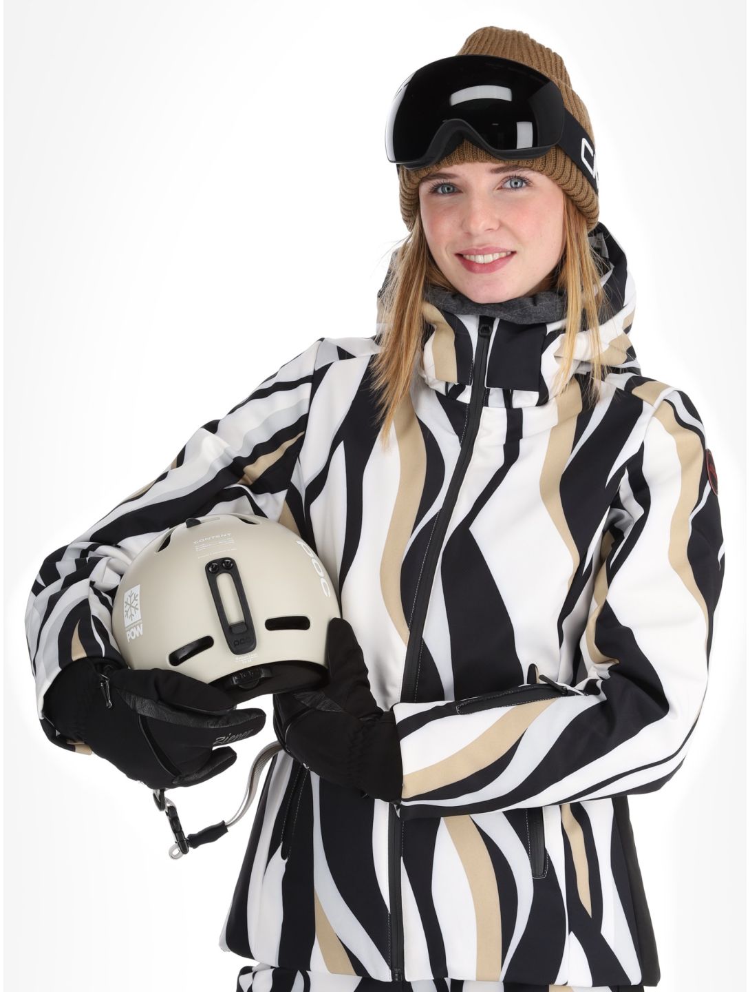 Icepeak, Estancia Skijacke Damen Black White schwarz, weiß 