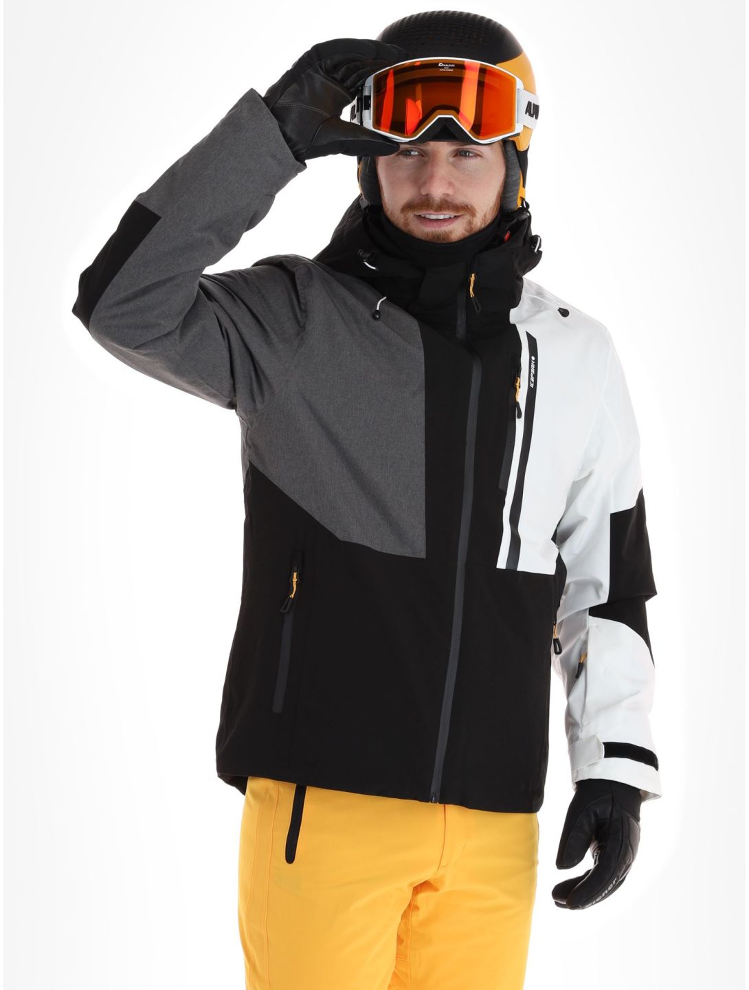 Icepeak, Fircrest Skijacke Herren Black grau, schwarz, weiß 