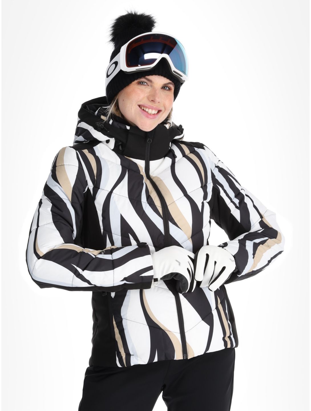 Icepeak, Flippin Skijacke Damen Black White schwarz, weiß 