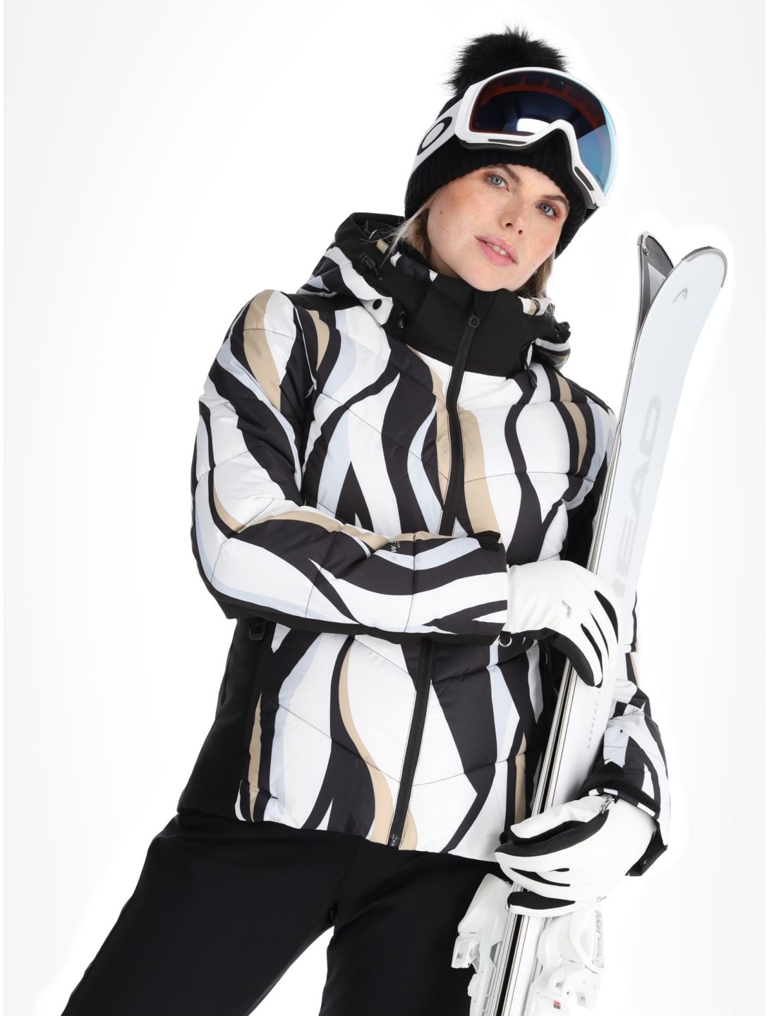 Icepeak, Flippin Skijacke Damen Black White schwarz, weiß 