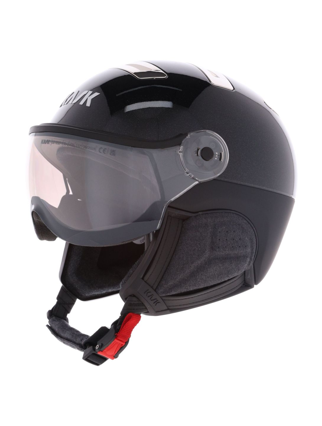 Kask, Piuma-R Chrome Visor Skihelm mit Visier Unisex Black/Silver schwarz, Zilver 