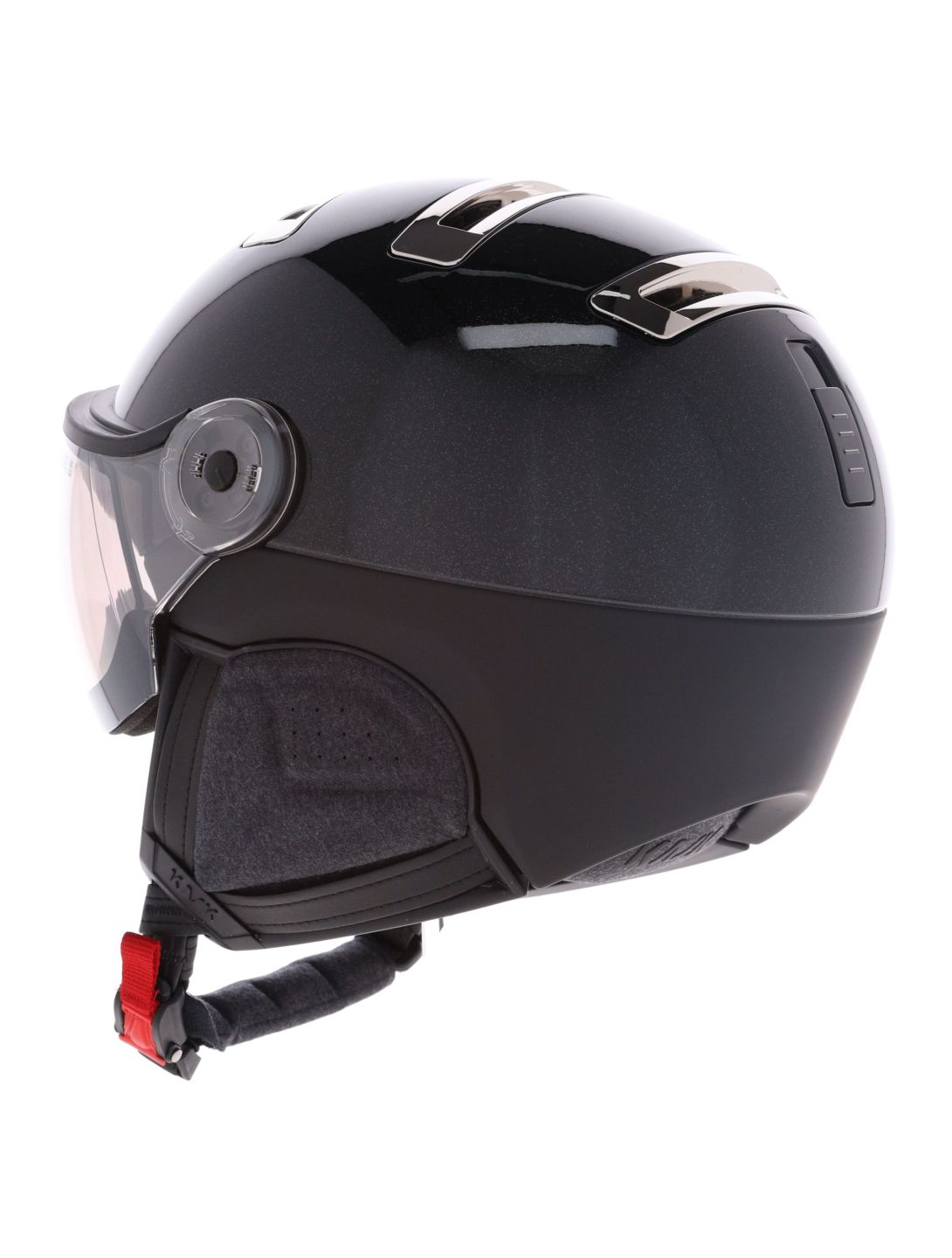 Kask, Piuma-R Chrome Visor Skihelm mit Visier Unisex Black/Silver schwarz, Zilver 