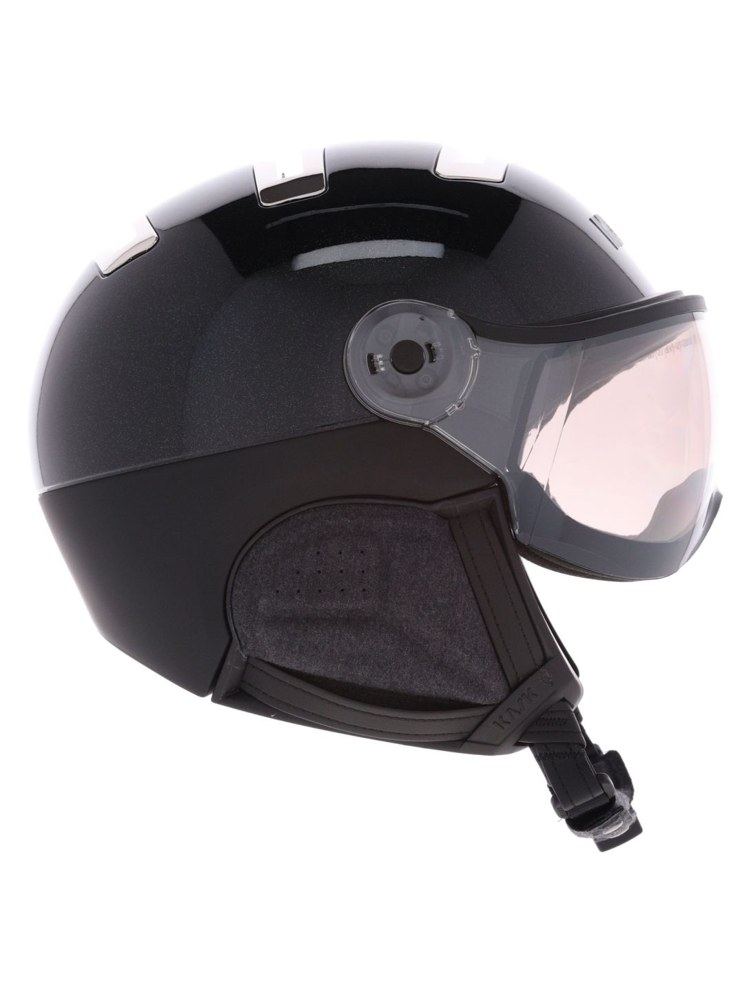 Kask, Piuma-R Chrome Visor Skihelm mit Visier Unisex Black/Silver schwarz, Zilver 