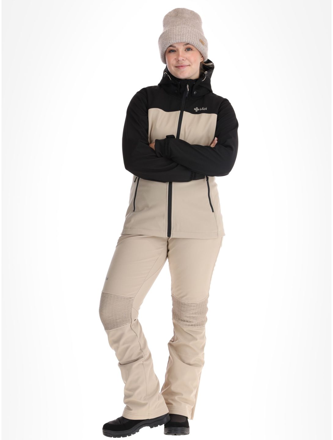 Kilpi, Ravia Softshell Skijacke Damen Beige beige, schwarz 