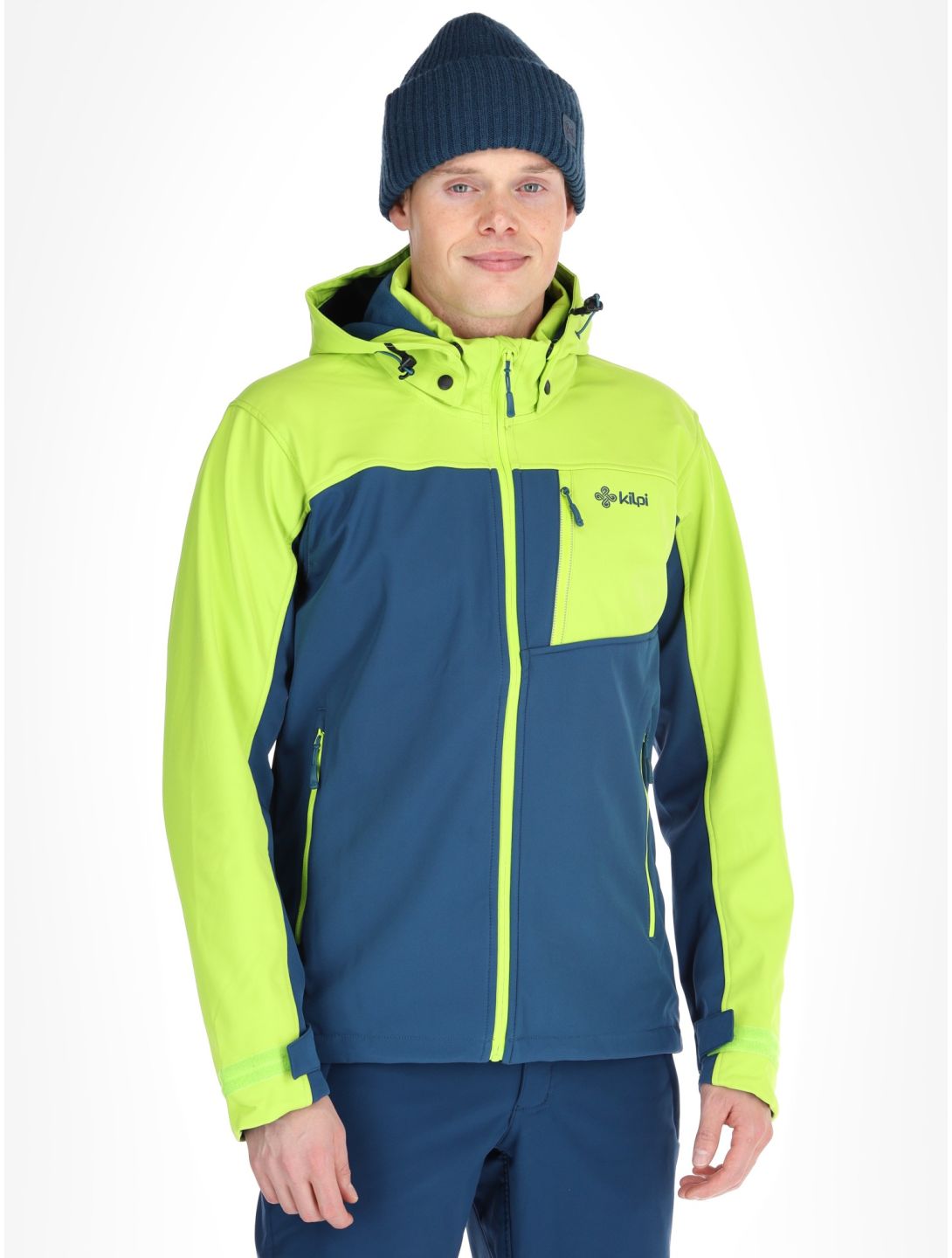 Kilpi, RAVIO Softshell Skijacke Herren Lime Green blau, grün 