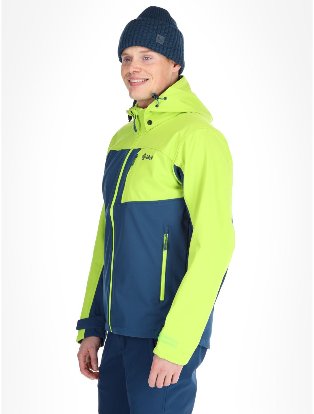 Kilpi, RAVIO Softshell Skijacke Herren Lime Green blau, grün 