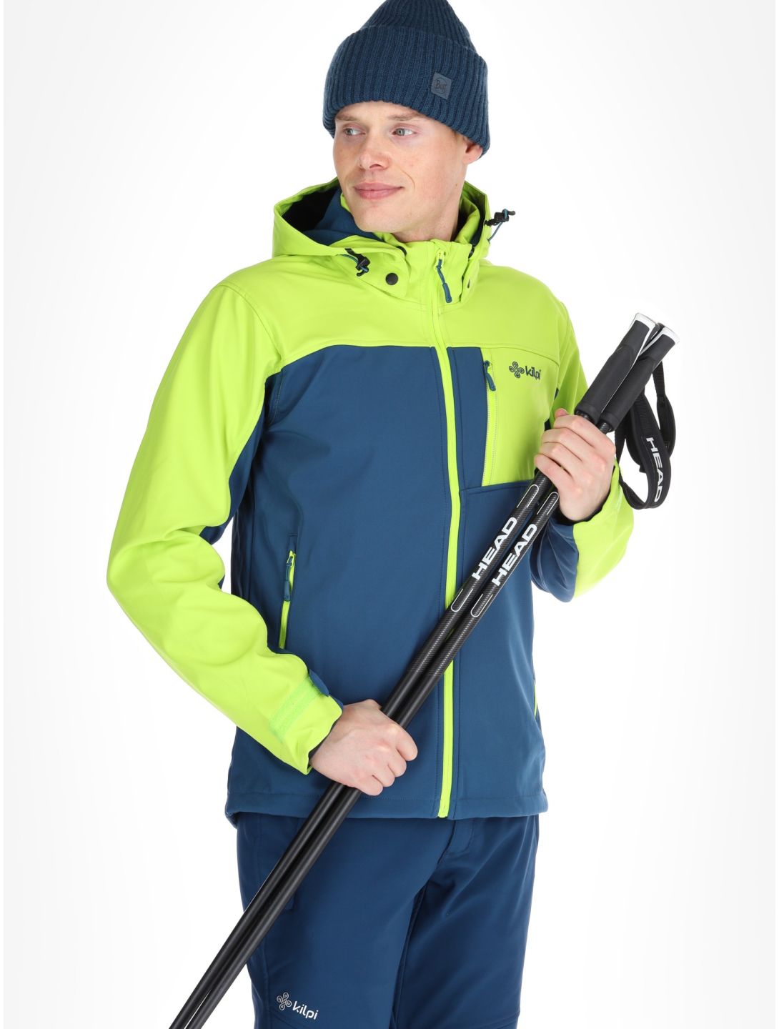 Kilpi, RAVIO Softshell Skijacke Herren Lime Green blau, grün 