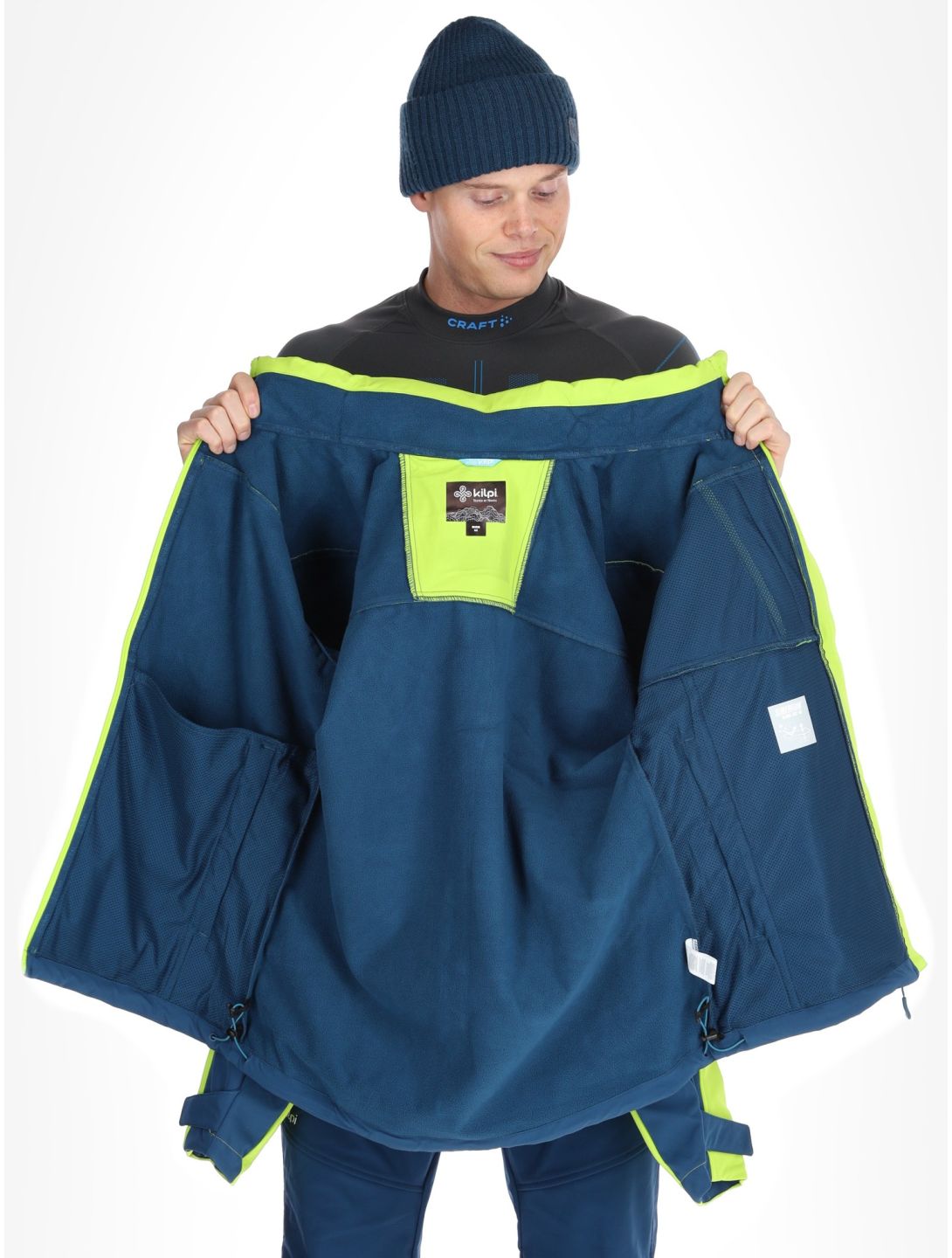 Kilpi, RAVIO Softshell Skijacke Herren Lime Green blau, grün 