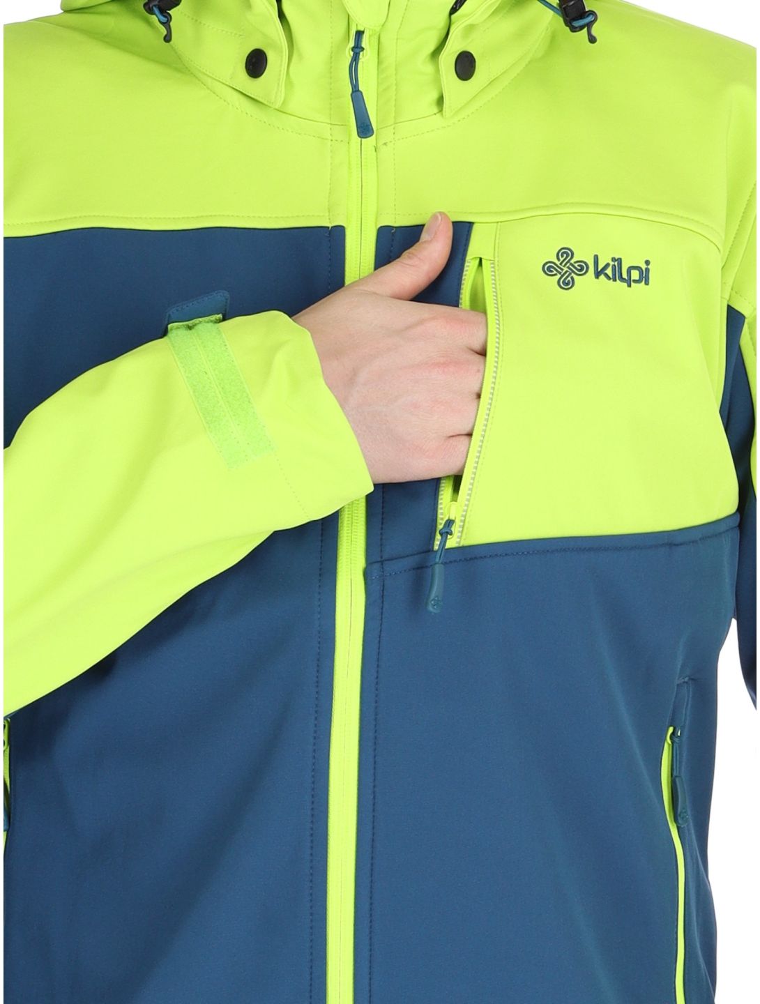 Kilpi, RAVIO Softshell Skijacke Herren Lime Green blau, grün 