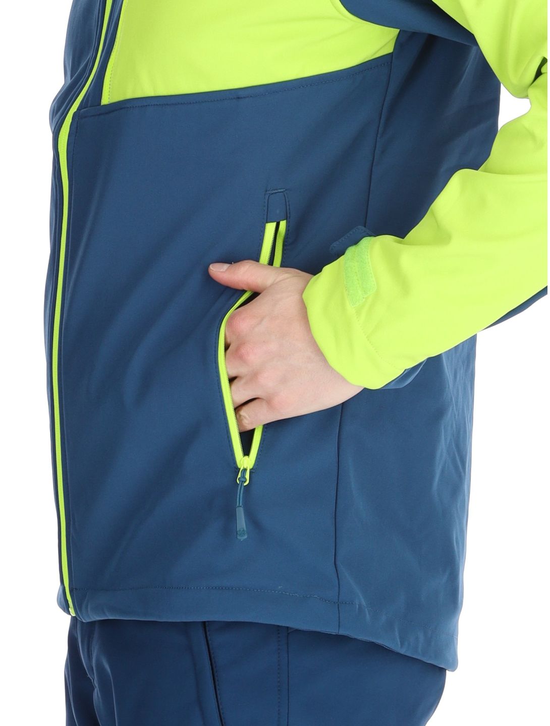 Kilpi, RAVIO Softshell Skijacke Herren Lime Green blau, grün 