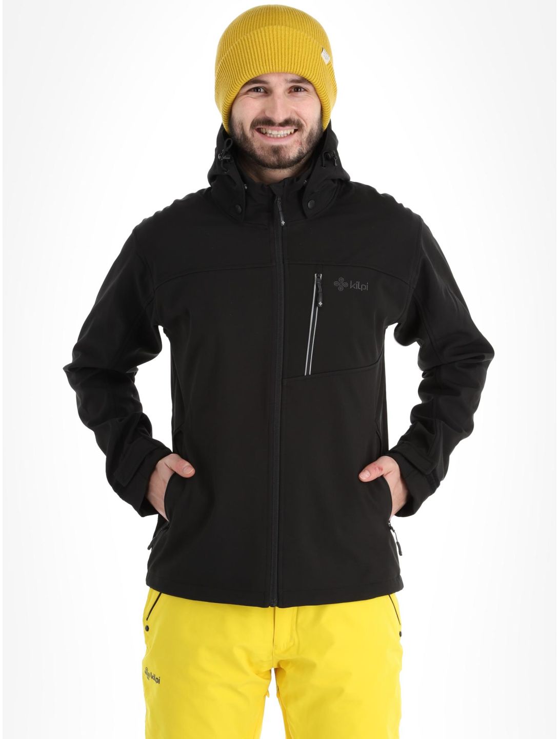 Kilpi, Ravio-m Softshell Skijacke Übergröße Herren Black schwarz 