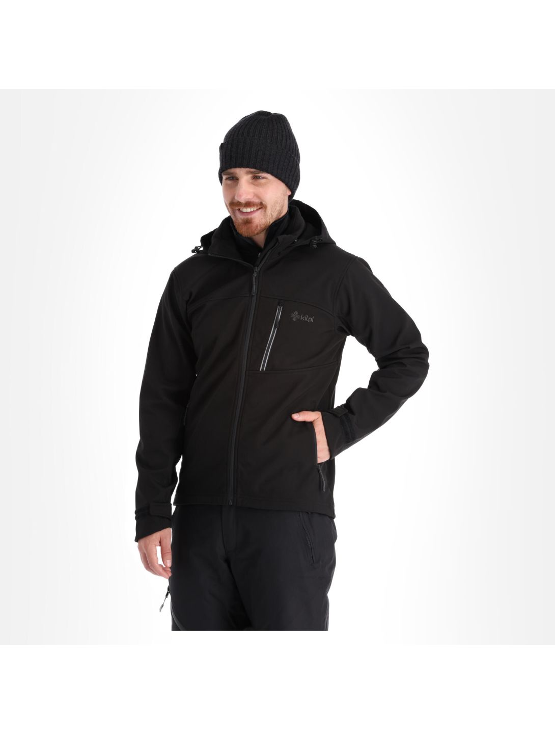 Kilpi, Ravio-M Softshell Skijacke Übergröße Herren schwarz 