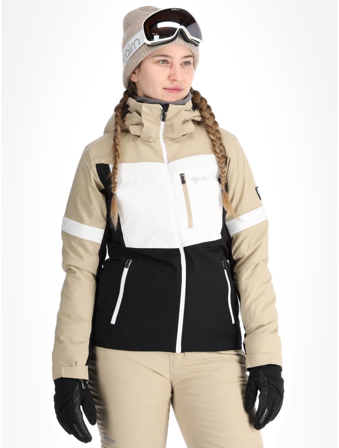 Kilpi, Valera Skijacke Damen Beige beige, schwarz, weiß 