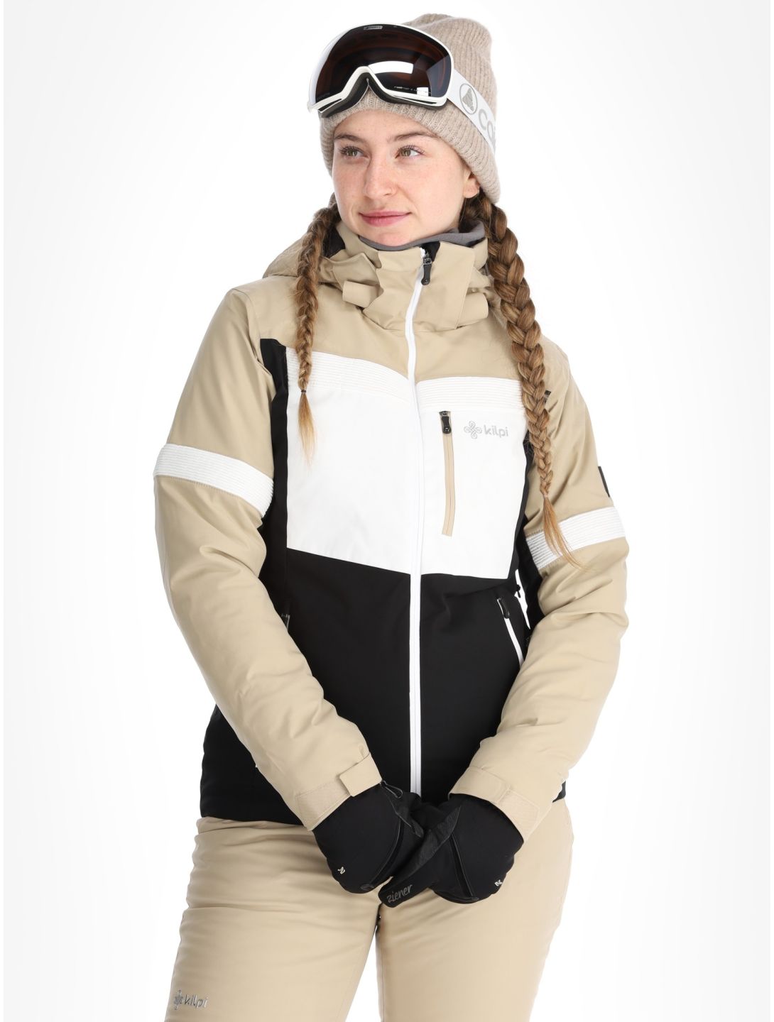 Kilpi, Valera Skijacke Damen Beige beige, schwarz, weiß 