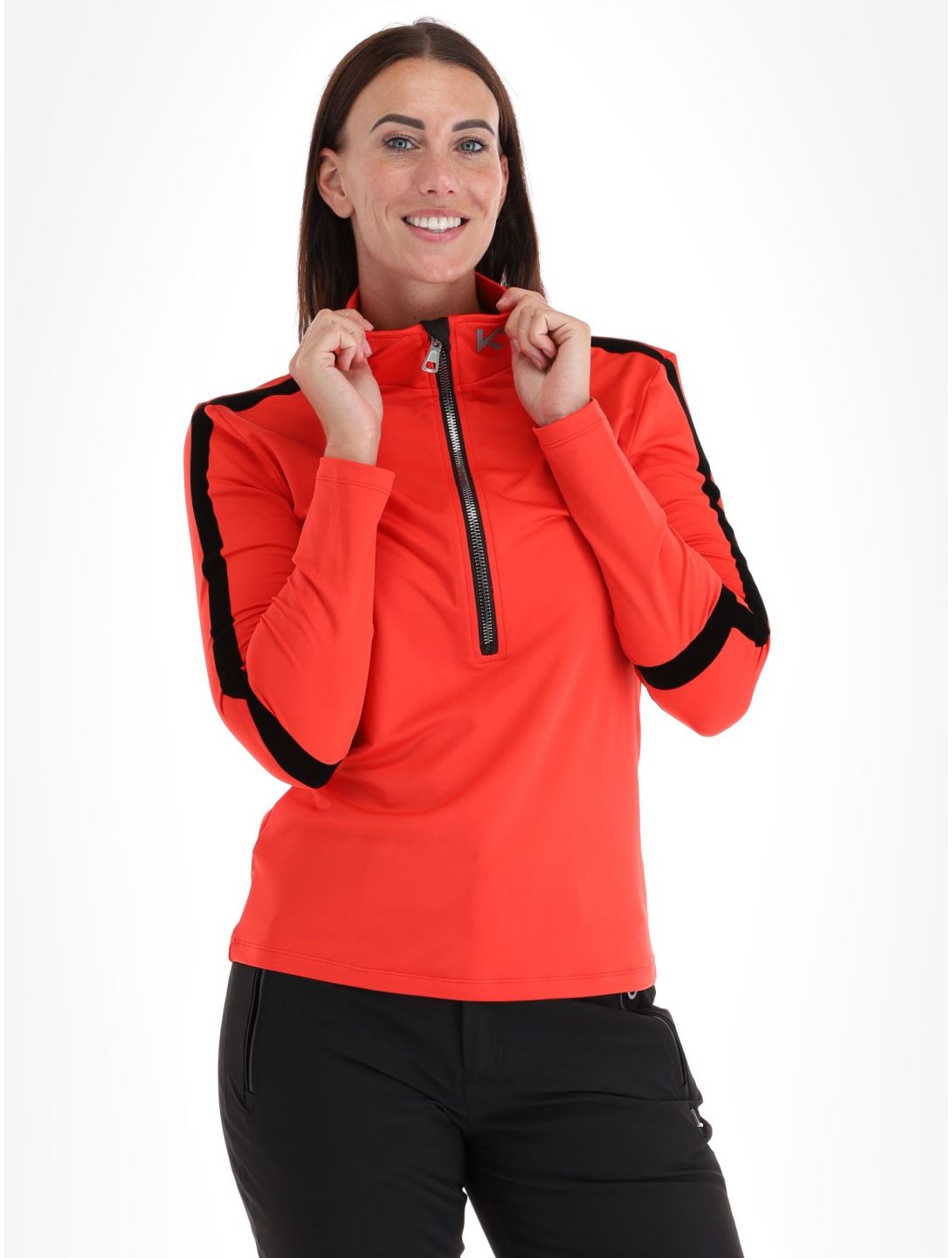 Kou Sportswear, Basic Flock Pullover Damen Red rot 