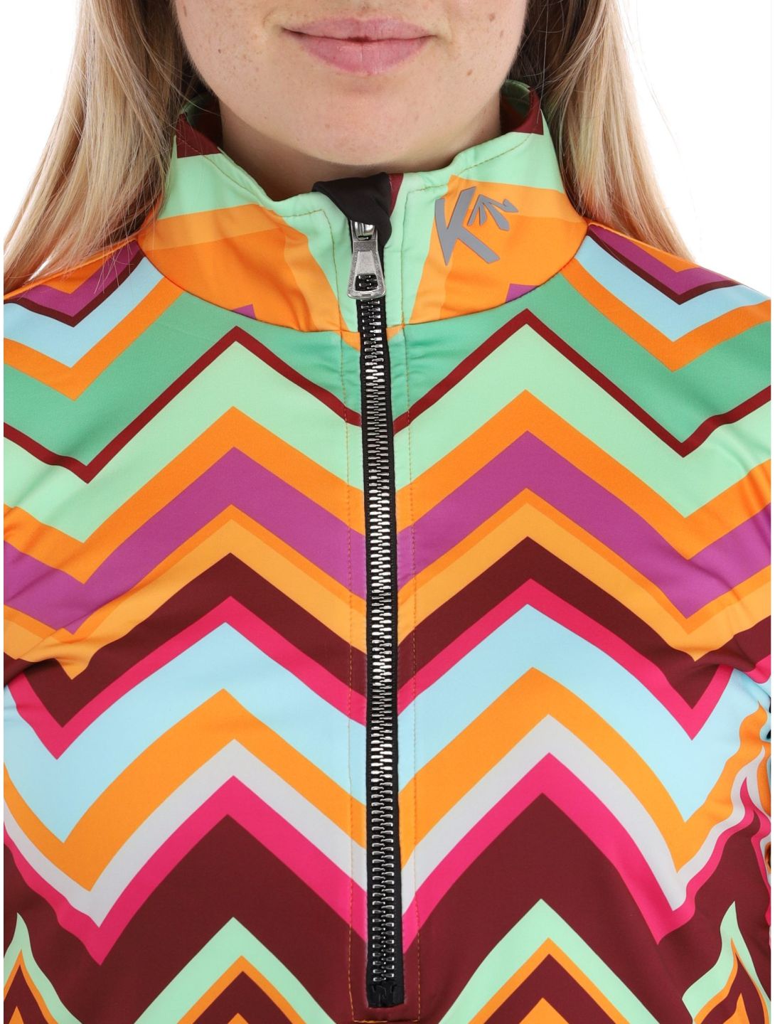 Kou Sportswear, Chevron Pullover Damen Colourful grün, mehrfarbig, orange 