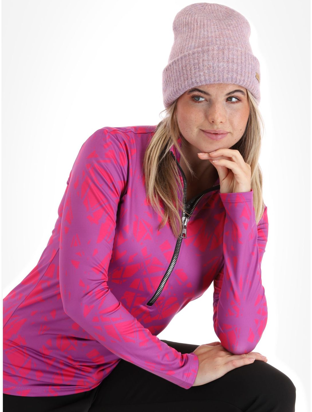 Kou Sportswear, Graphic Pullover Damen Pink-Purple rosa, violett 