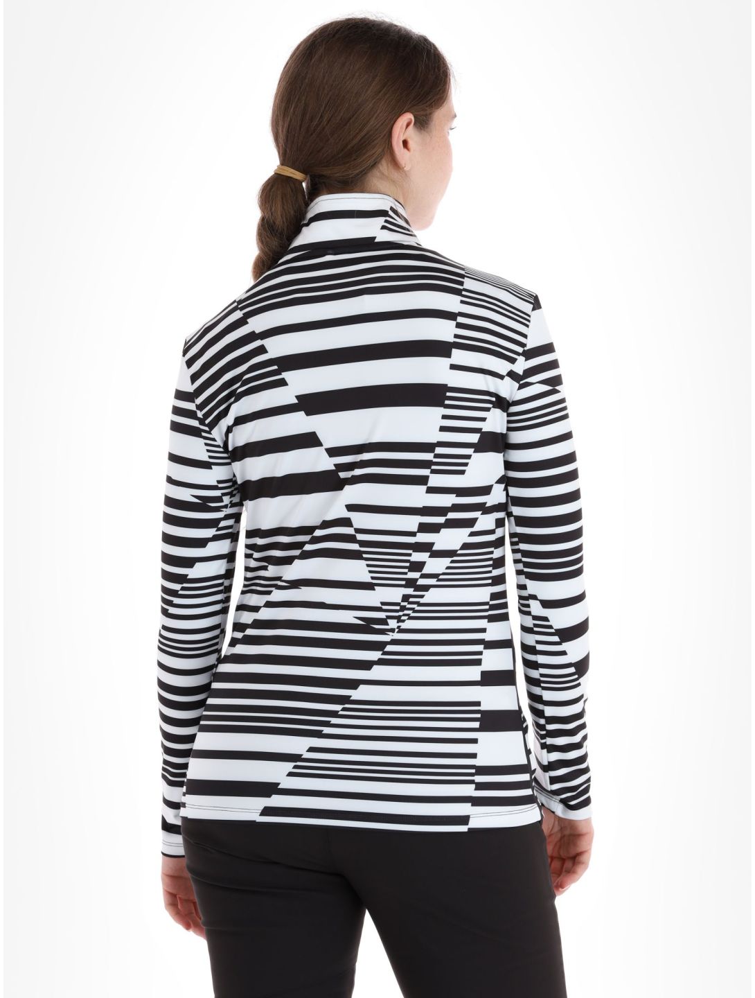 Kou Sportswear, Stripes Pullover Damen Black-White schwarz, weiß 