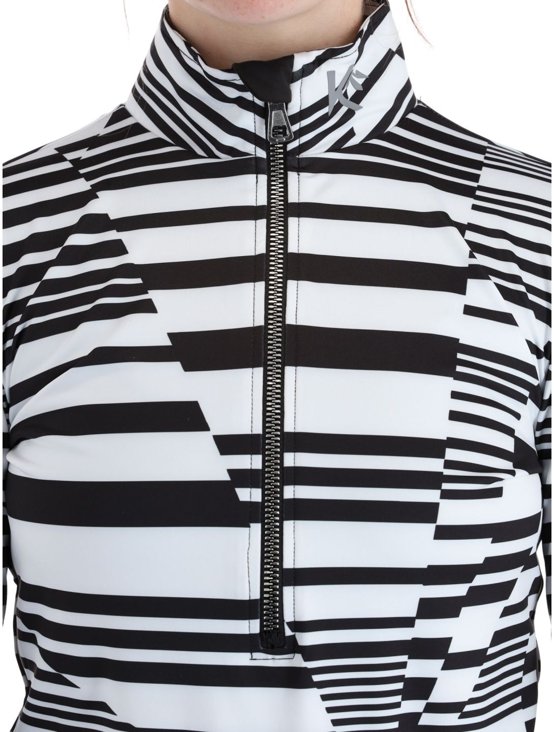 Kou Sportswear, Stripes Pullover Damen Black-White schwarz, weiß 