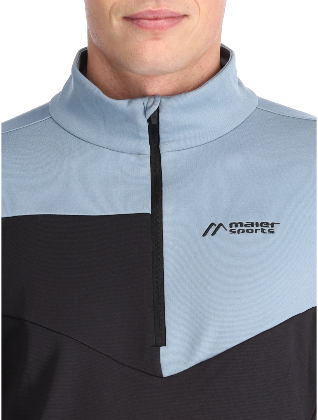 Maier Sports, Felian Pullover Herren Black / Stormy Sea blau, schwarz 