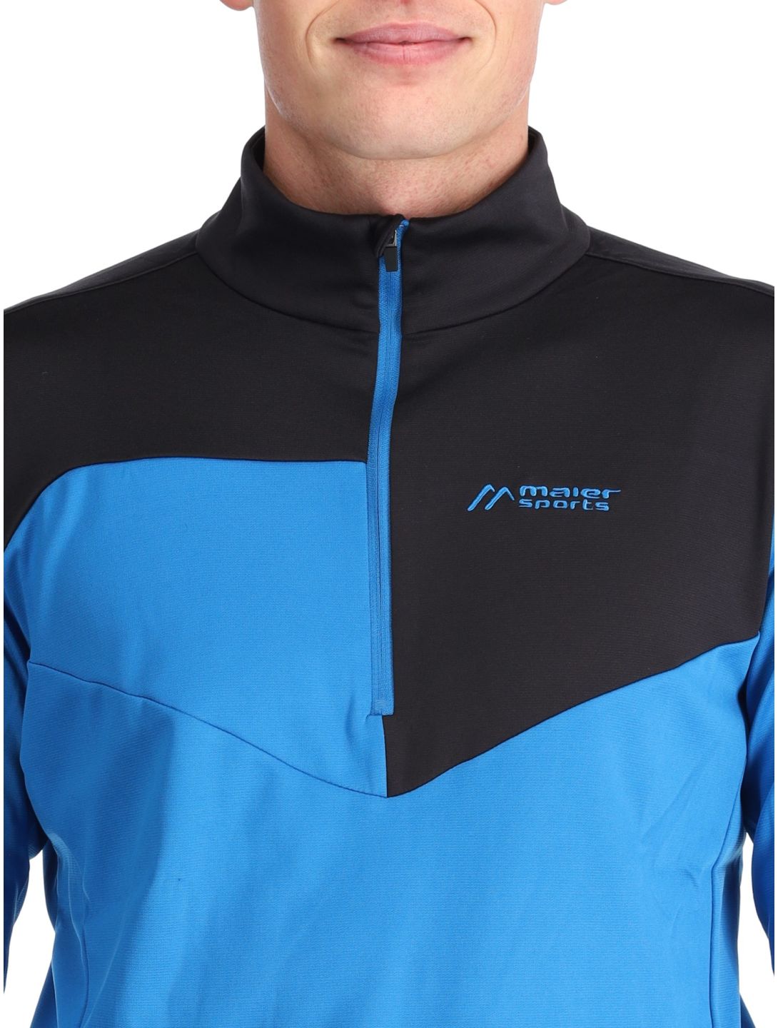 Maier Sports, Felian Pullover Herren Imperial Blue / Black blau, schwarz 