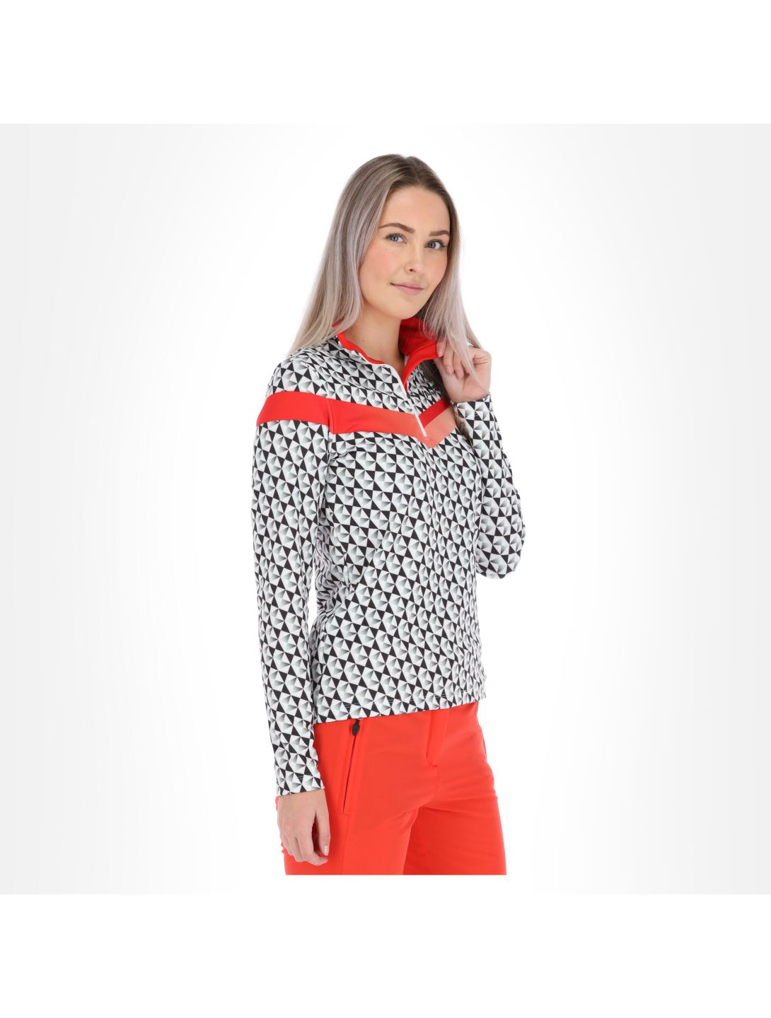 Maier Sports, Nuna Pullover Damen print rot/schwarz