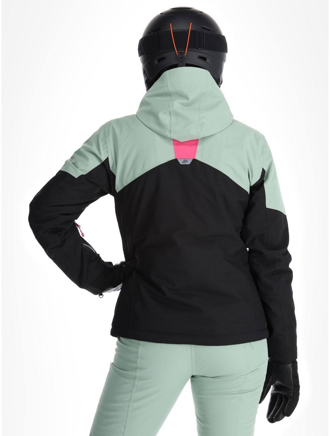 Maier Sports, Vidra Skijacke Damen Black / Luscious Moss / Pink Flambé grün, rosa, schwarz 