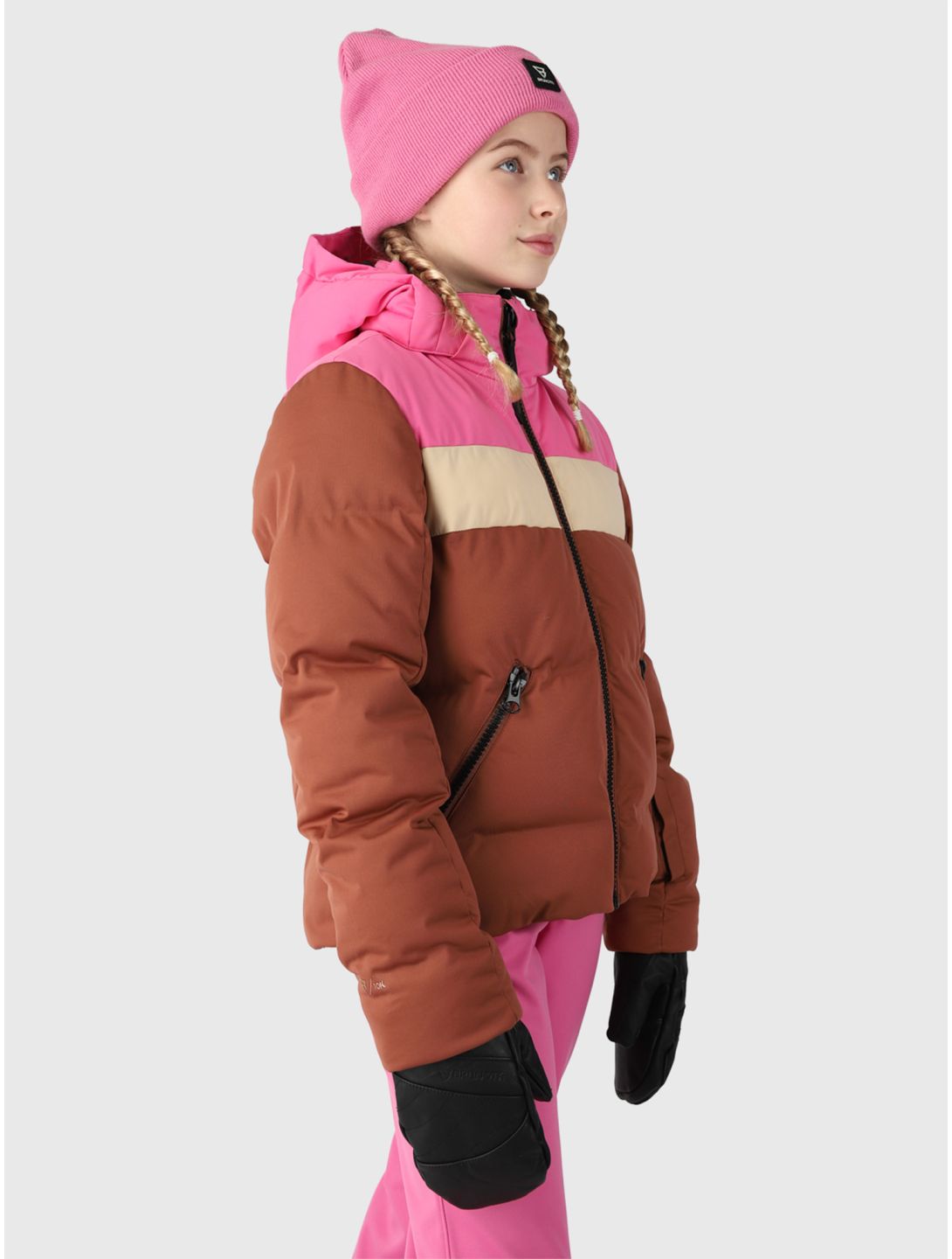 Brunotti, Niagony Skijacke Kinder Mahoganny braun, rosa 