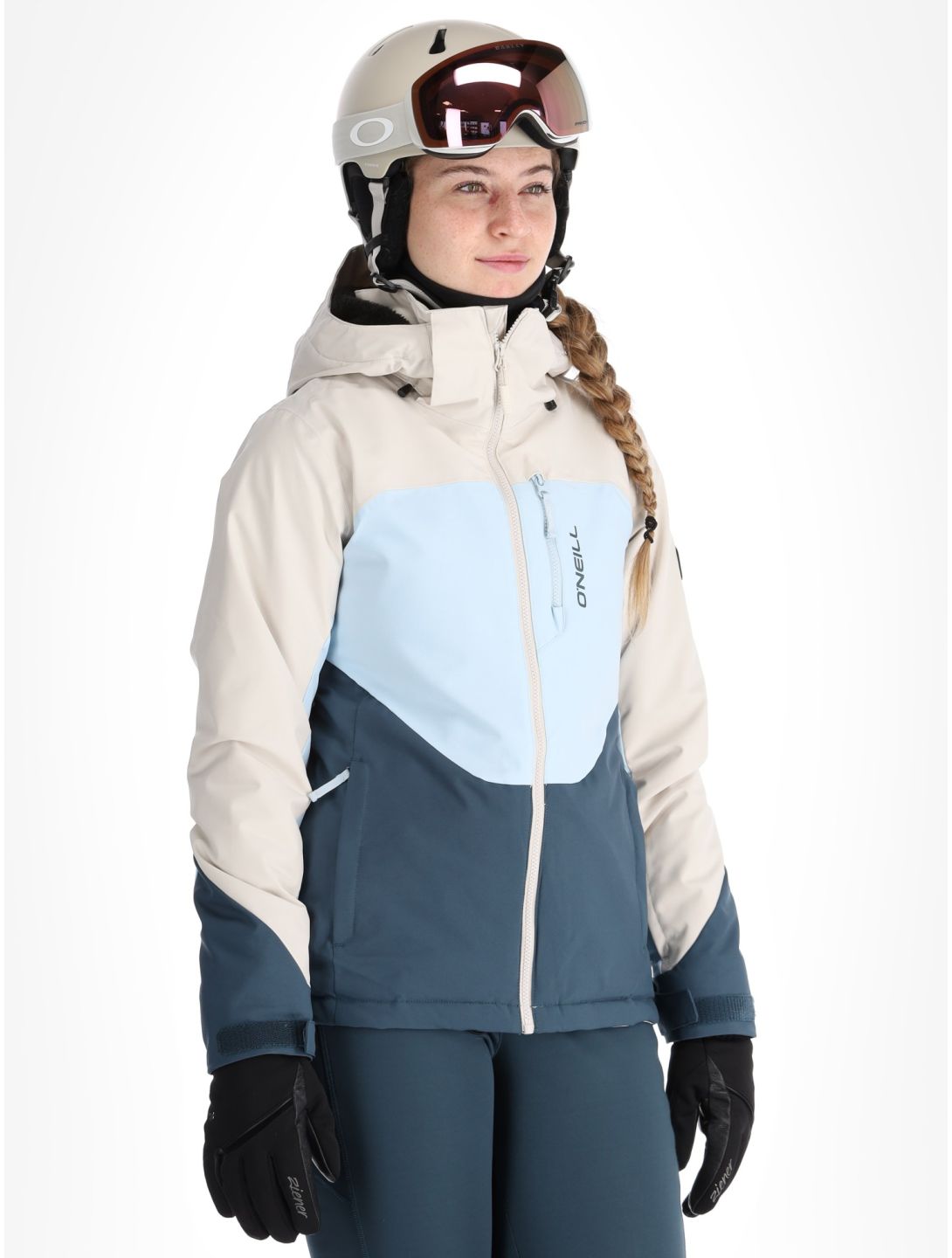 O'Neill, Carbonite Snow Skijacke Damen Atmosphere Colour Block blau, weiß 