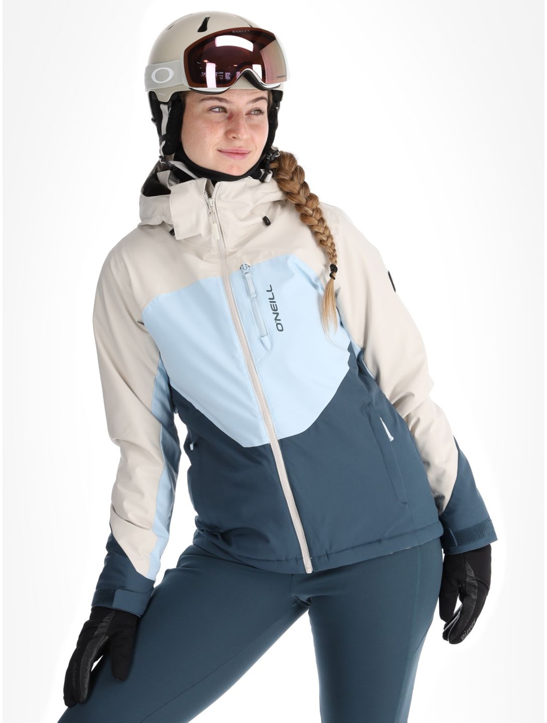 O'Neill, Carbonite Snow Skijacke Damen Atmosphere Colour Block blau, weiß 