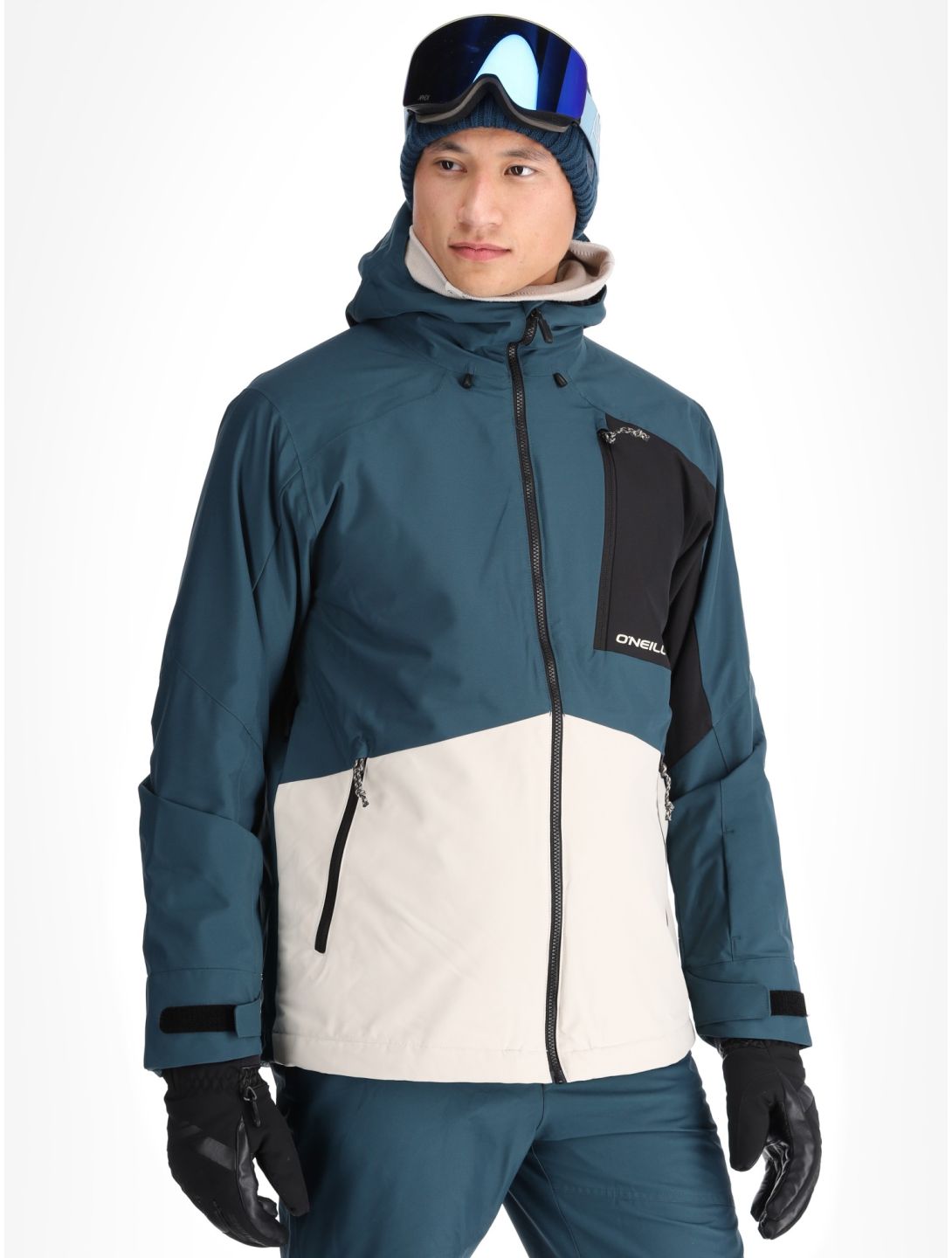 O'Neill, Hammer Block Snow Skijacke Herren Alma Steel Colour Block blau, schwarz, weiß 