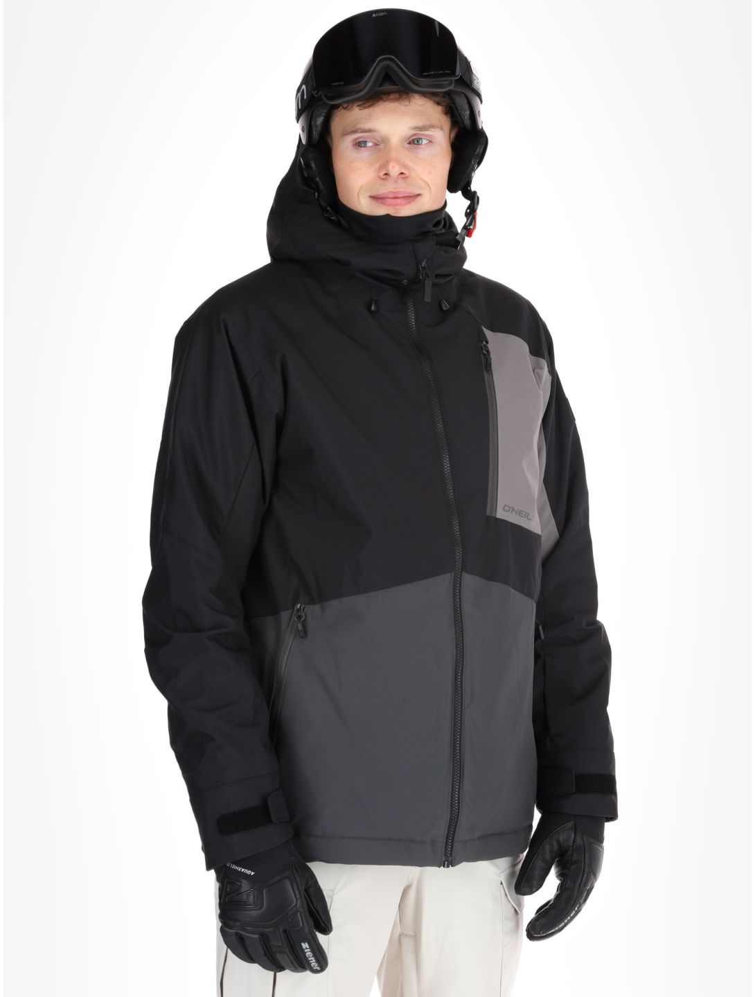 O'Neill, Hammer Block Snow Skijacke Herren Black Out Colour Block grau, schwarz 