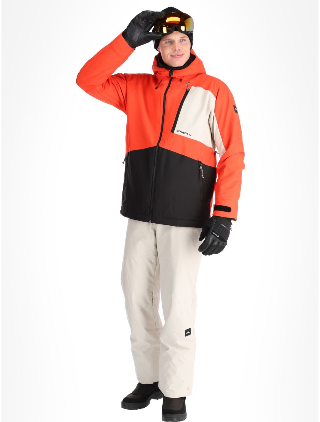 O'Neill, Hammer Block Snow Skijacke Herren Paprika Flame Colour Block orange, schwarz, weiß 