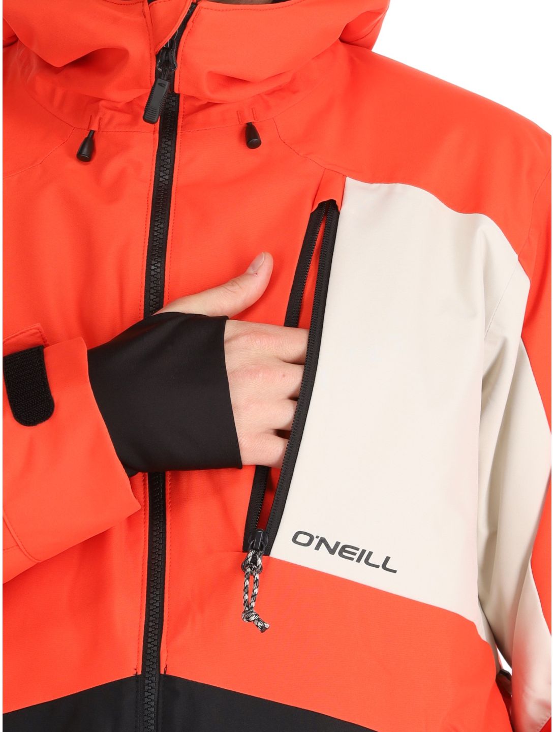 O'Neill, Hammer Block Snow Skijacke Herren Paprika Flame Colour Block orange, schwarz, weiß 