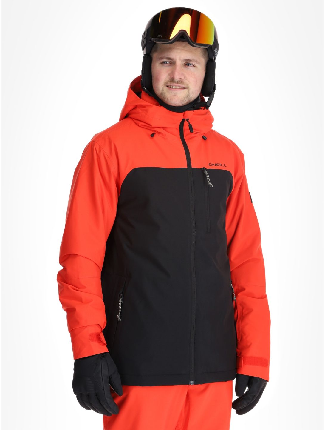 O'Neill, Hammer Plus Snow Skijacke Herren Black Out Colour Block orange, schwarz 