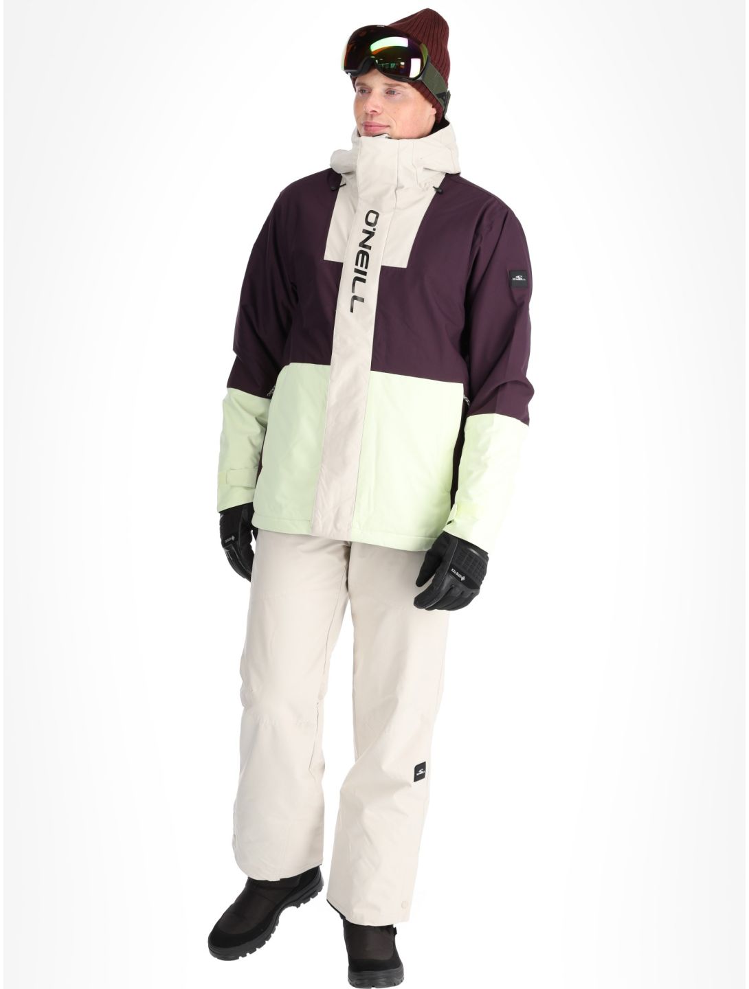 O'Neill, O'Riginals Hybrid Skijacke Herren Aubergine Colour Block gelb, violett 