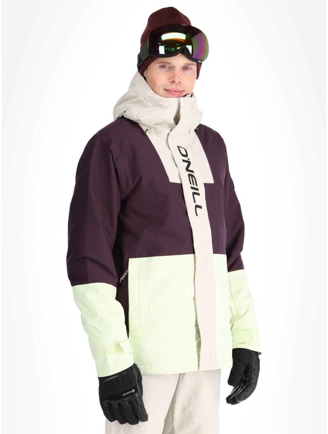 O'Neill, O'Riginals Hybrid Skijacke Herren Aubergine Colour Block gelb, violett 