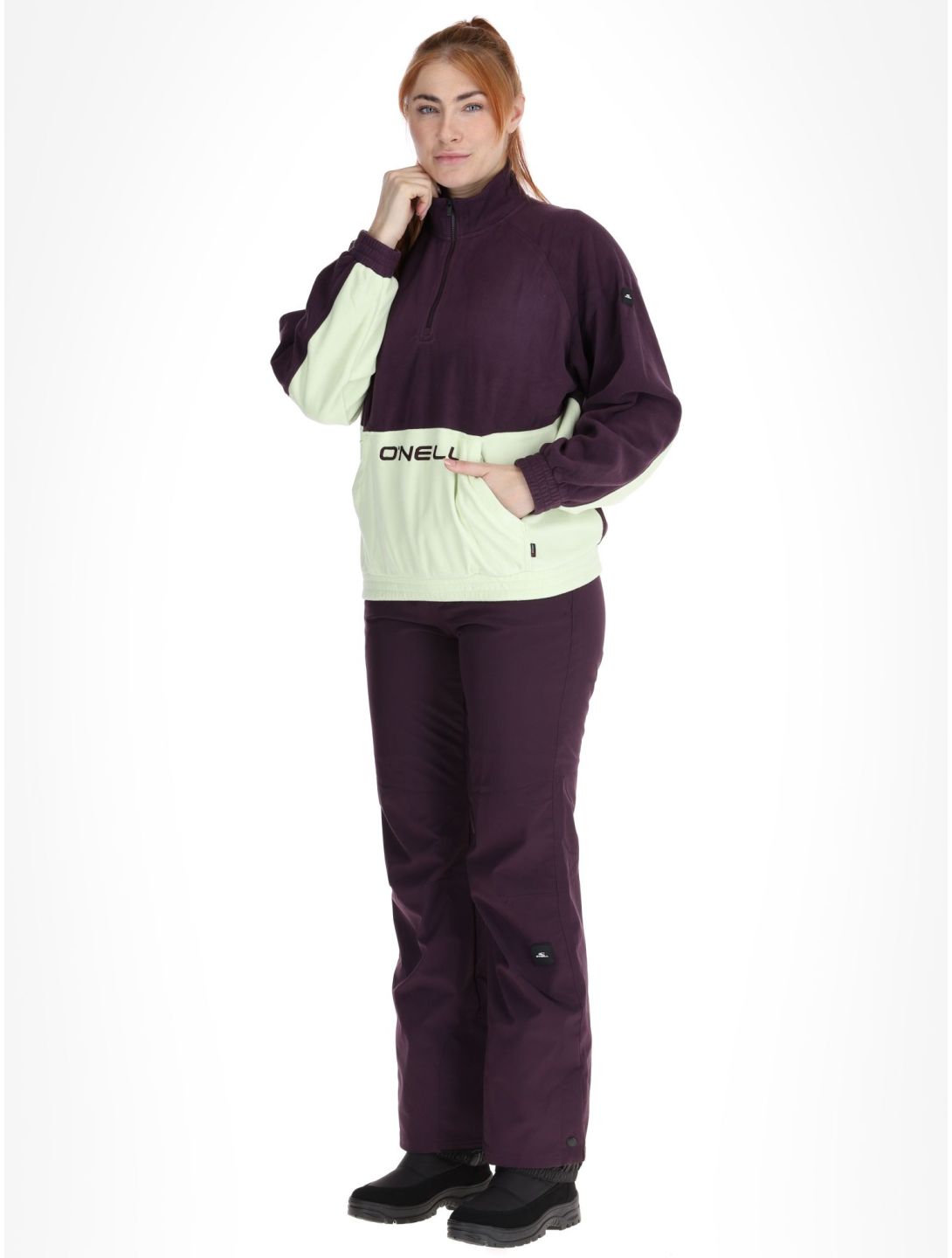 O'Neill, O'riginals Polartec 100HZ Pullover Damen Aubergine Colour Block beige, violett 