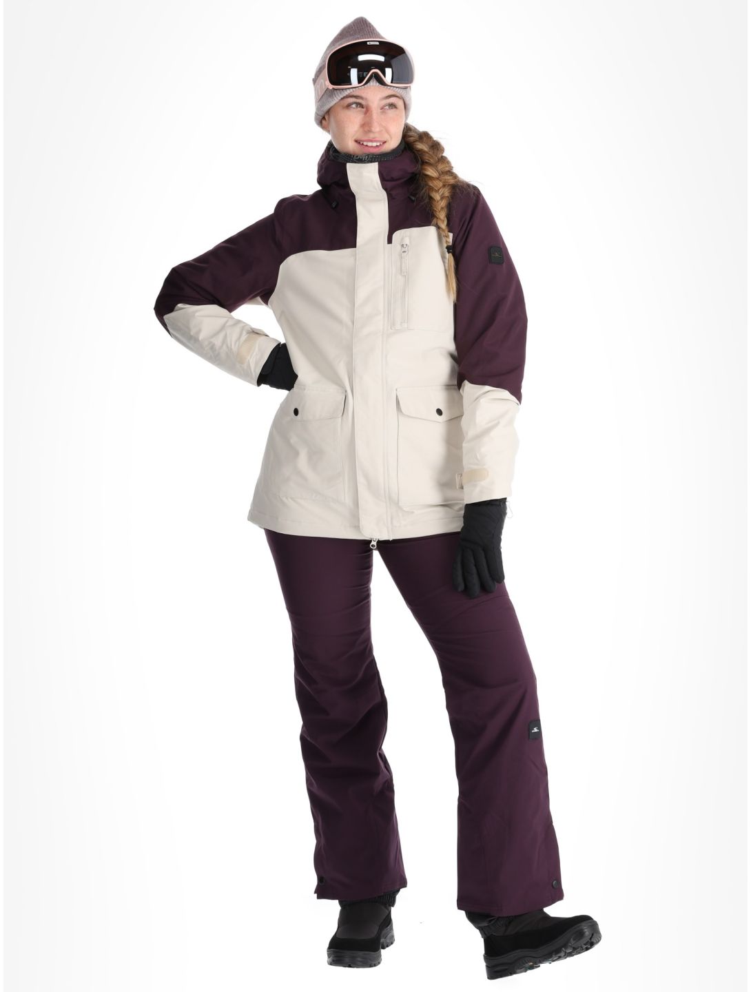 O'Neill, Utility Hybrid Skijacke Damen Atmosphere Colour Block violett, weiß 