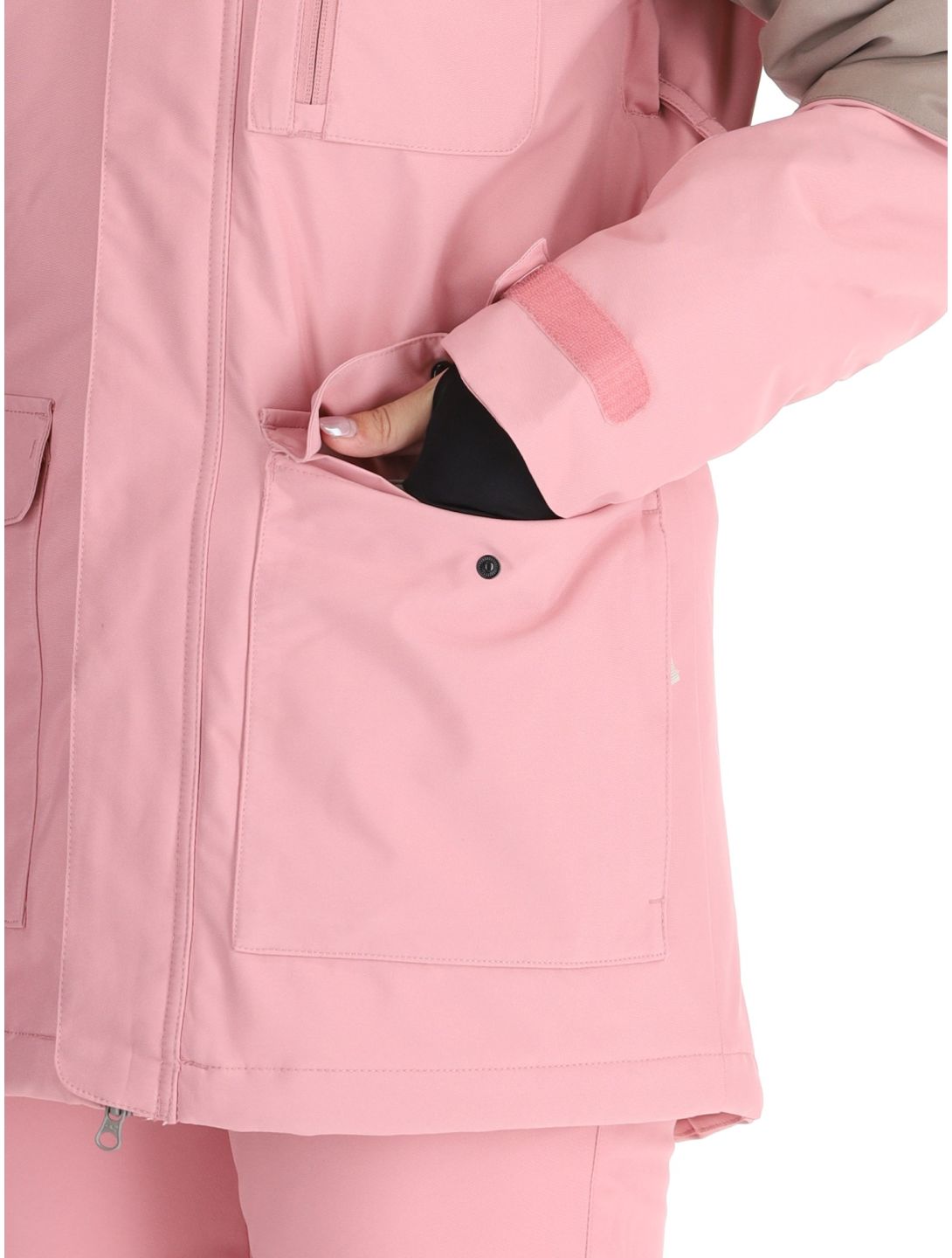 O'Neill, Utility Hybrid Skijacke Damen Genuine Pink Colour Block braun, rosa, weiß 