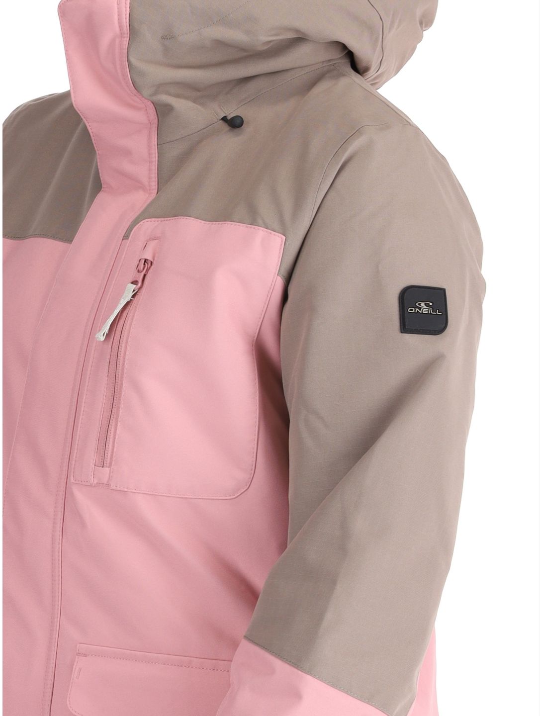 O'Neill, Utility Hybrid Skijacke Damen Genuine Pink Colour Block braun, rosa, weiß 