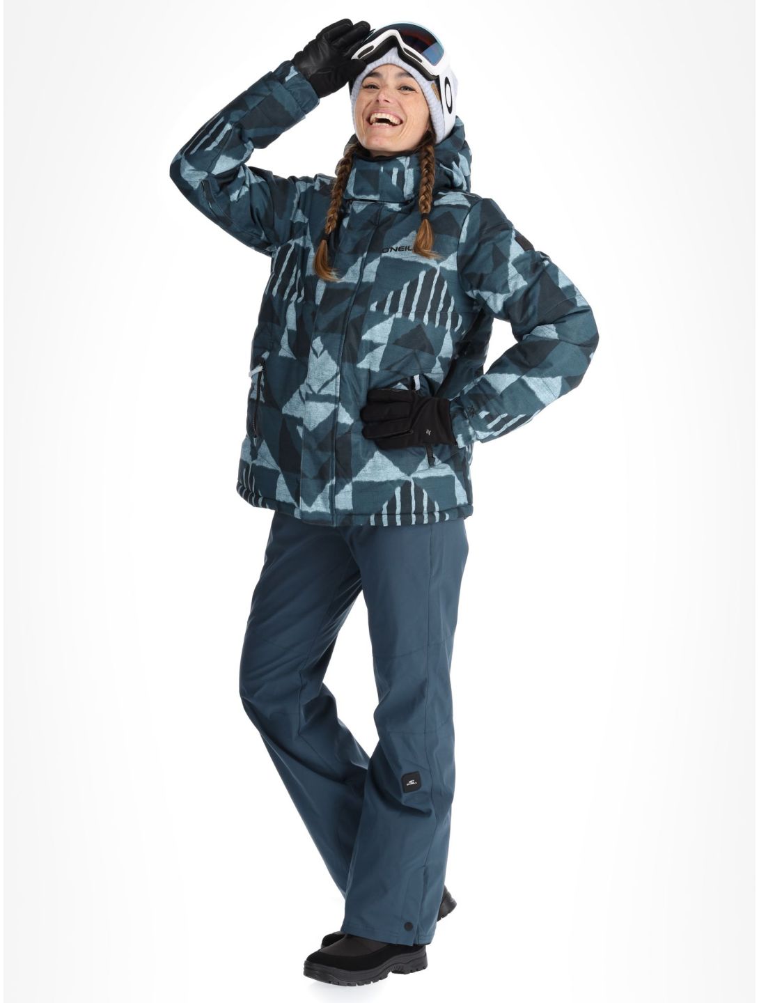 O'Neill, Z.E.N. Puffer Hybrid Skijacke Damen Blue Triangle Ikat blau 