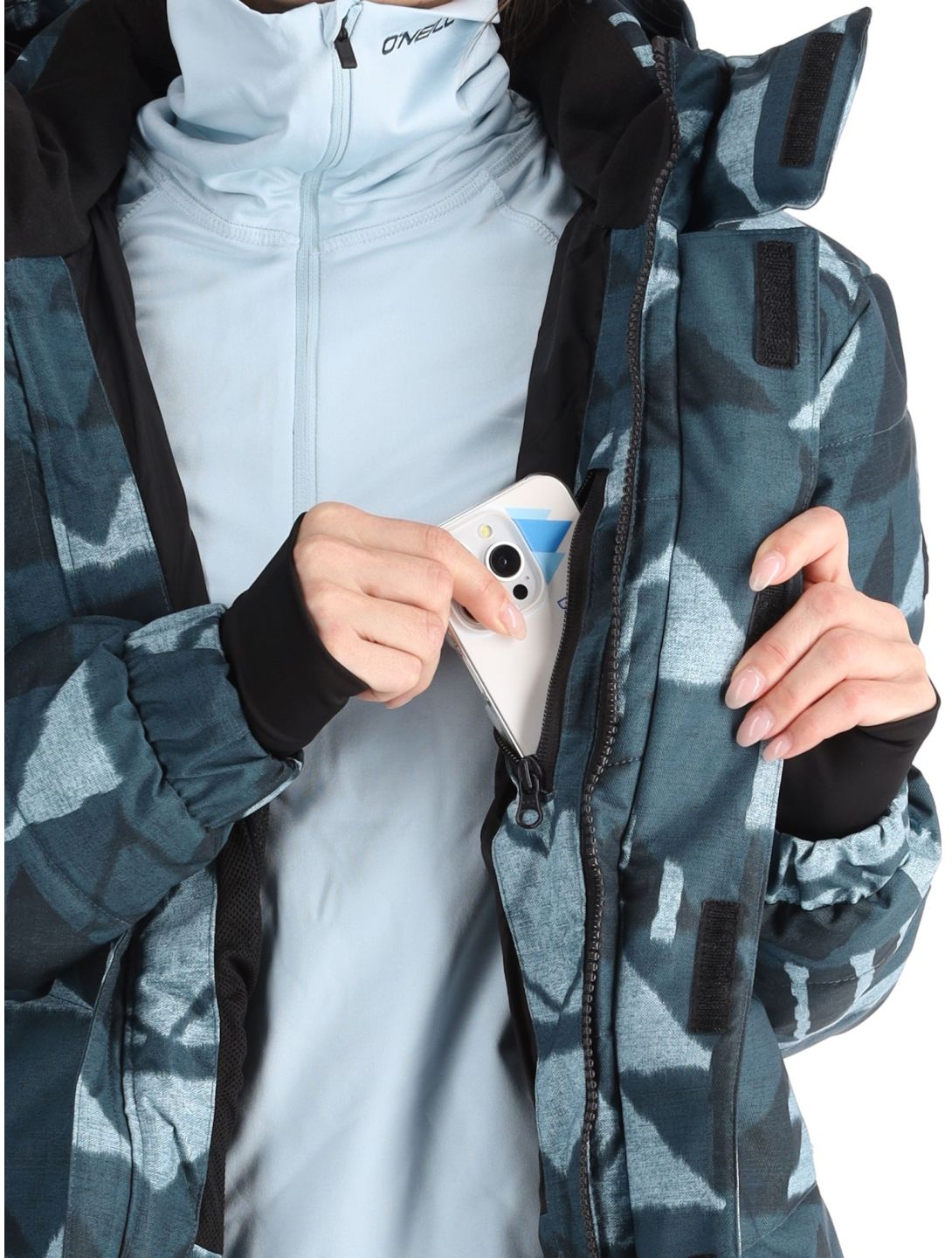 O'Neill, Z.E.N. Puffer Hybrid Skijacke Damen Blue Triangle Ikat blau 